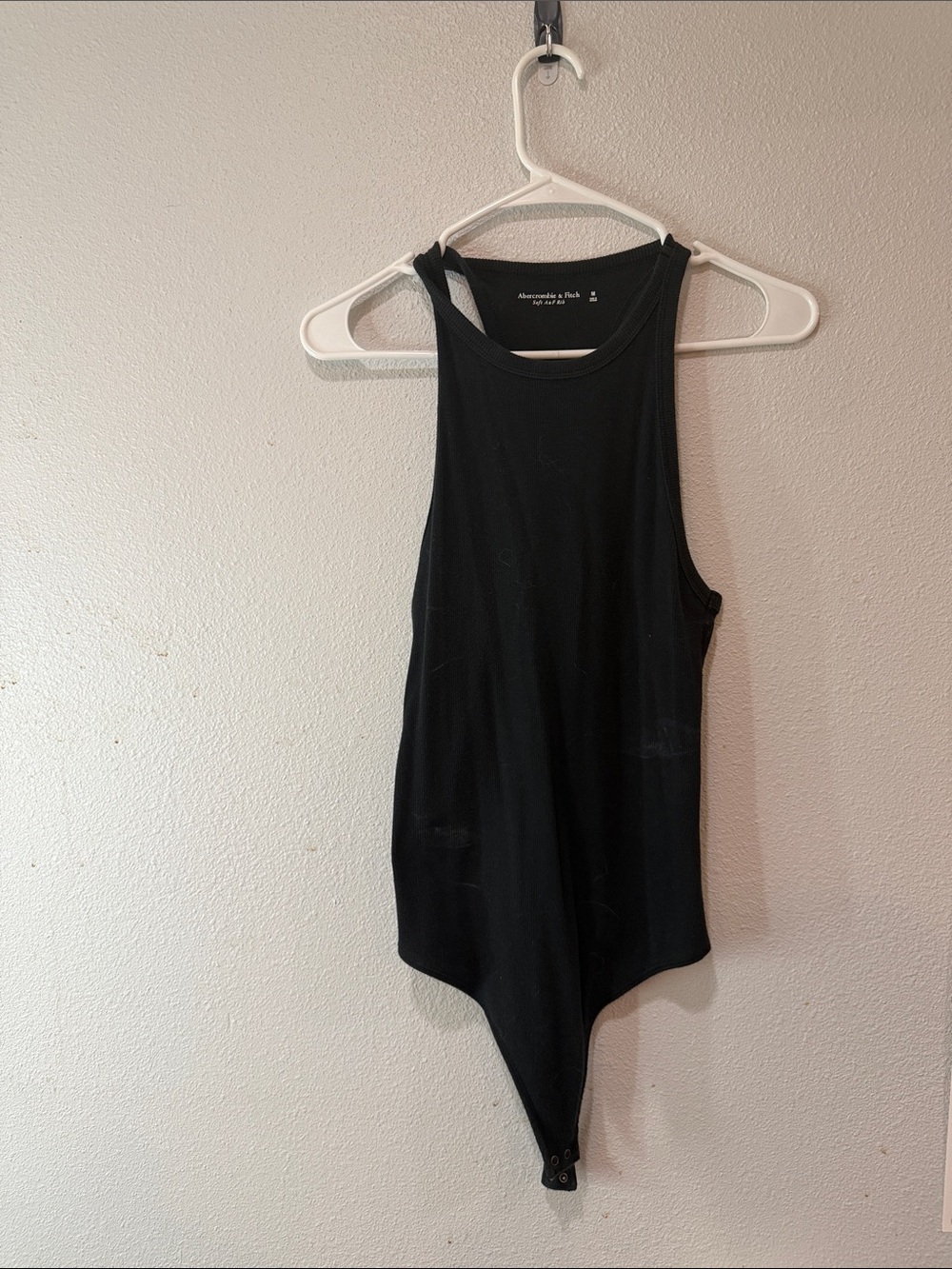 Abercrombie & Fitch Black Ribbed High-Neck Bodysuit